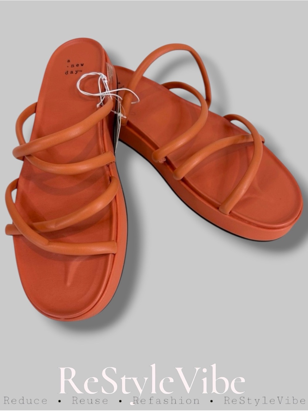 A NEW DAY Women’s Size 11 Sandals Shoes Platform Apricot Orange Strappy NWT Dory